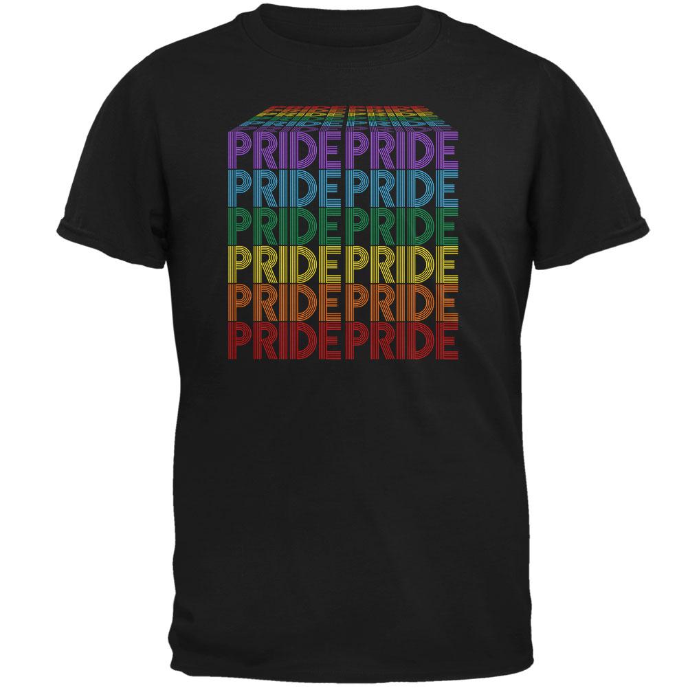 LGBTQ Pride Rainbow Waterfall Block Mens T Shirt Men's T-Shirts Old Glory 2XL Black 