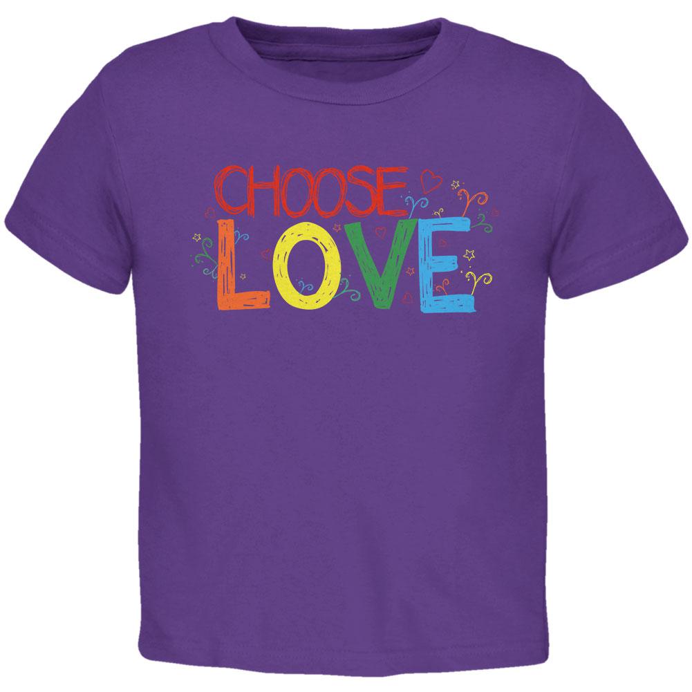 LGBTQ Choose Love Toddler T Shirt Toddler T-Shirts Old Glory 2T Purple 