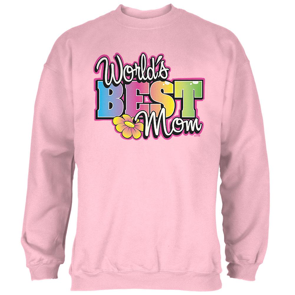 Mother's Day World's Best Mom Mens Sweatshirt Men's Sweatshirts Old Glory 2XL Pink 