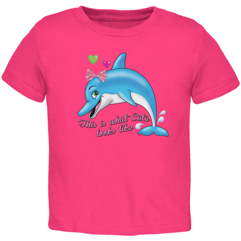 Dolphin This is What Cute Looks Like Toddler T Shirt Toddler T-Shirts Old Glory 3T Red 