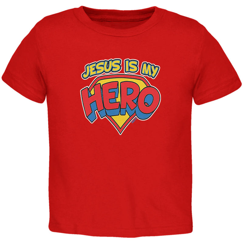 Jesus Is My Hero Toddler T Shirt Toddler T-Shirts Old Glory 2T Red 