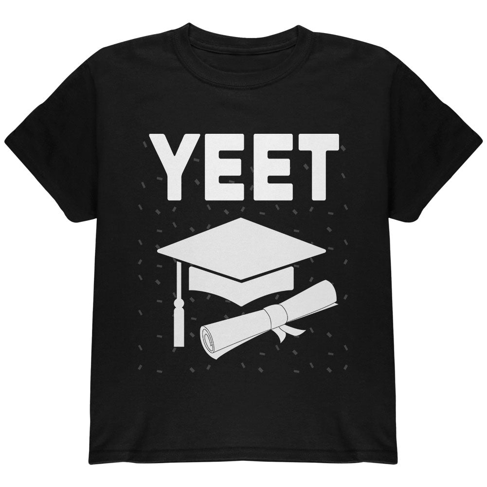 I Graduated Yeet Graduation Youth T Shirt Youth T-Shirts Old Glory YLG Black 