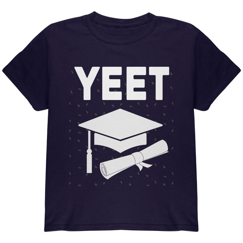 I Graduated Yeet Graduation Youth T Shirt Youth T-Shirts Old Glory YLG Navy 