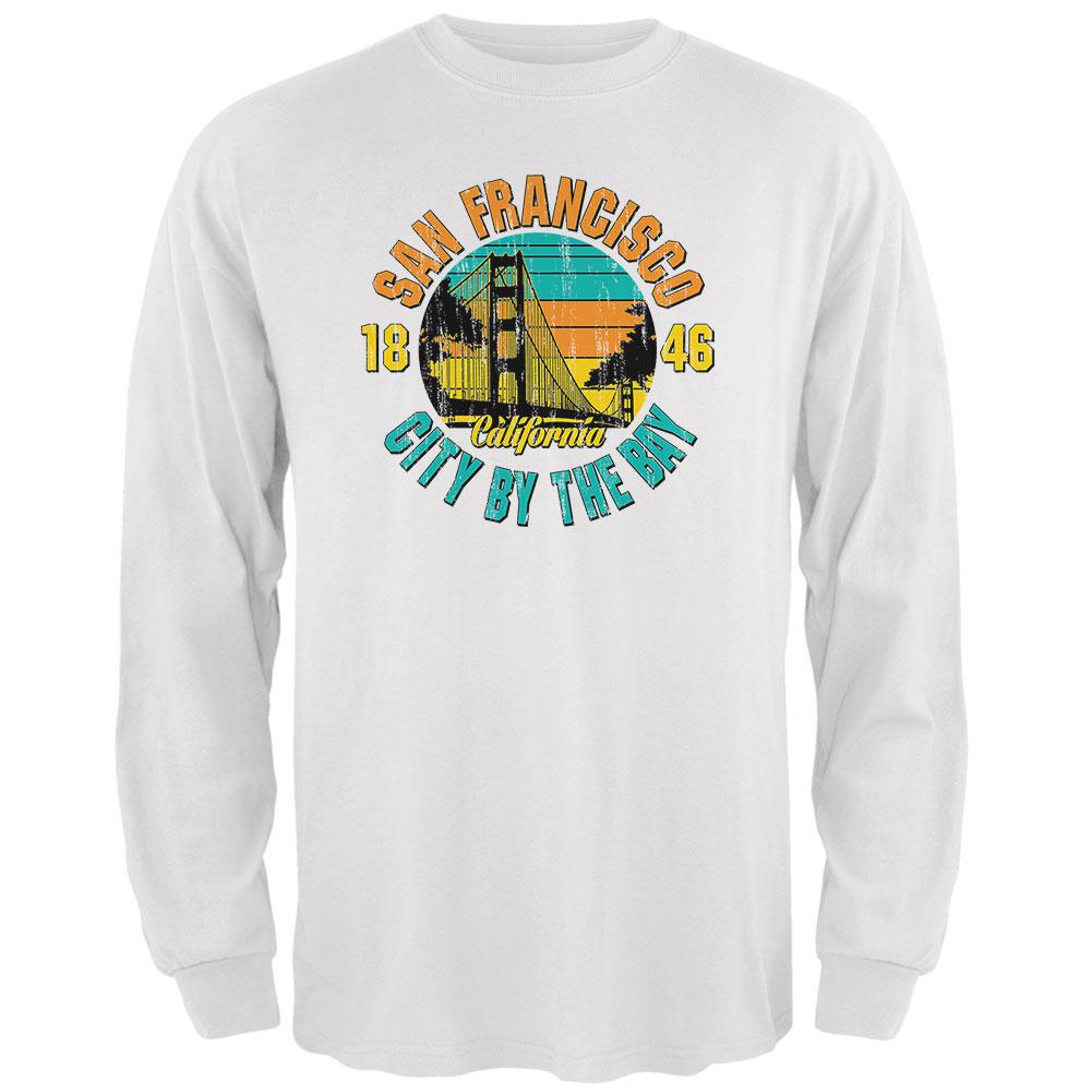 Bridge San Francisco California Mens Long Sleeve T Shirt Men's Long Sleeves Old Glory 2XL White 