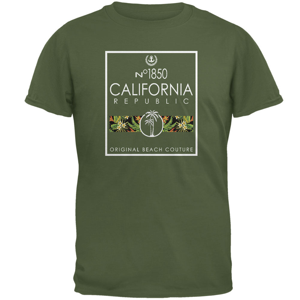 Floral Palm Tree Beach Couture California Republic Mens T Shirt Men's T-Shirts Old Glory 2XL Green 