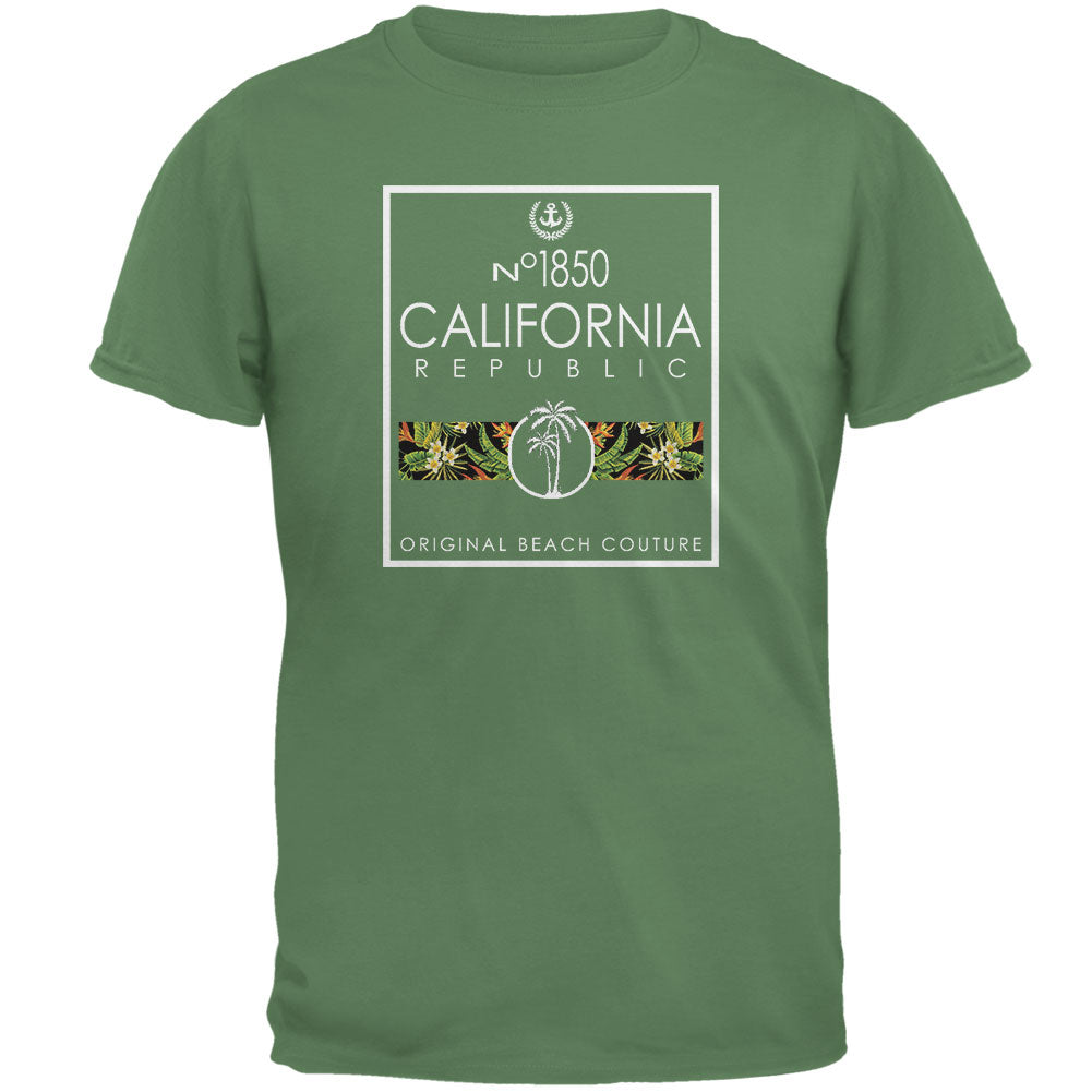 Floral Palm Tree Beach Couture California Republic Mens T Shirt Men's T-Shirts Old Glory MD Turf 