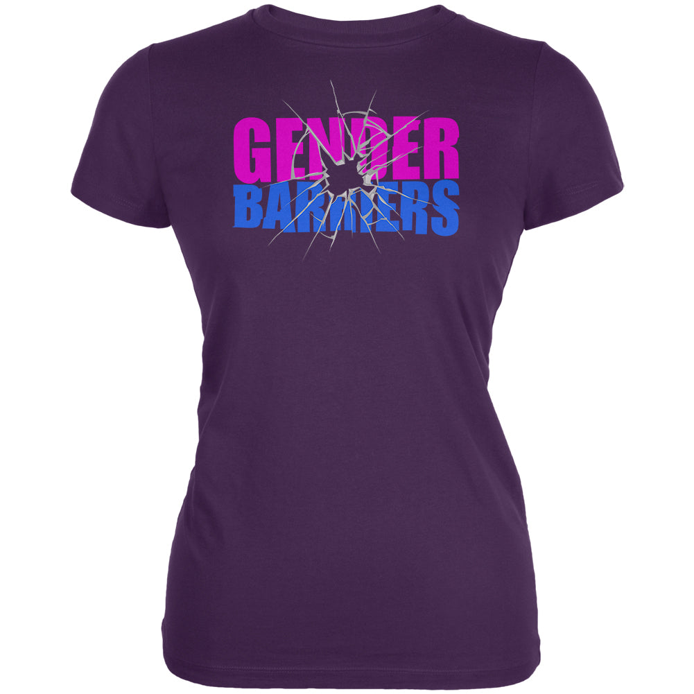 Breaking Down Gender Barriers Juniors Soft T Shirt Juniors T-Shirts Old Glory 2XL Purple 