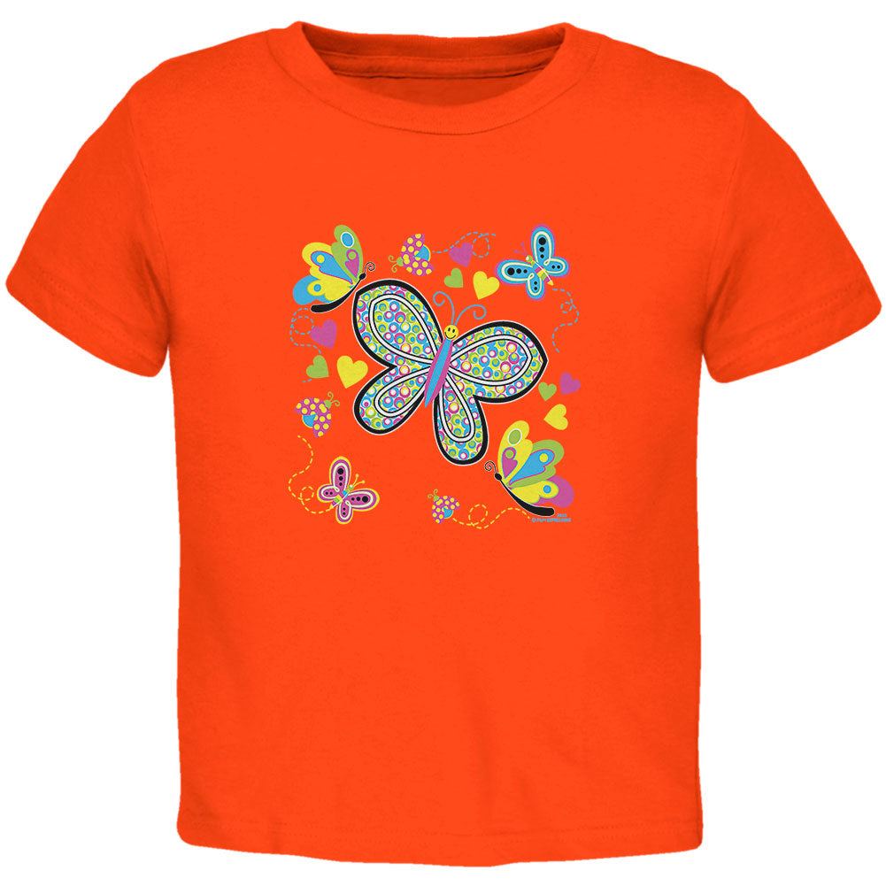 Butterflies Toddler T Shirt Toddler T-Shirts Old Glory 2T Orange 