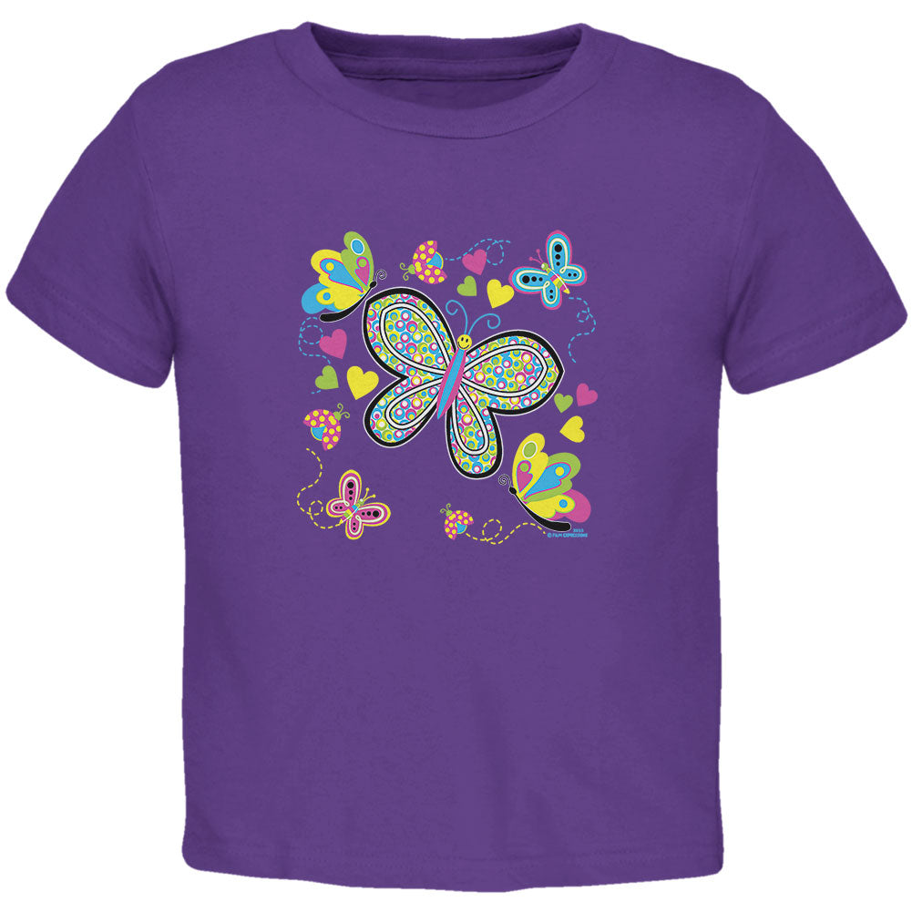 Butterflies Toddler T Shirt Toddler T-Shirts Old Glory 2T Purple 