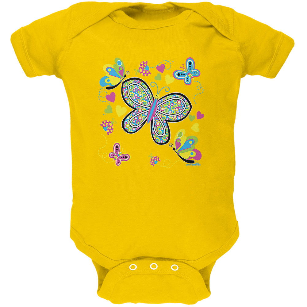 Butterflies Soft Baby One Piece Baby One Piece Old Glory 12M Yellow 