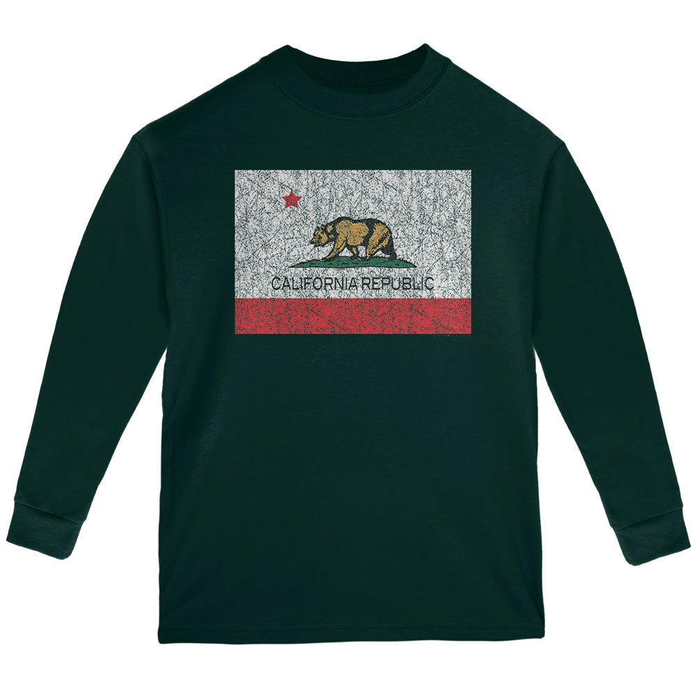 Bear California Republic Youth Long Sleeve T Shirt Youth Long Sleeves Old Glory YLG Green 