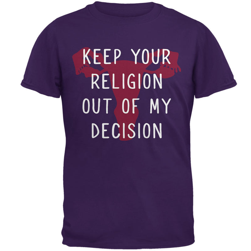 Feminism Keep Your Religion Out Of My Decision Mens T Shirt Men's T-Shirts Old Glory 2XL Purple 