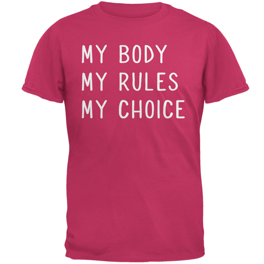 Feminism My Body My Rules My Choice Mens T Shirt Men's T-Shirts Old Glory 2XL Pink 