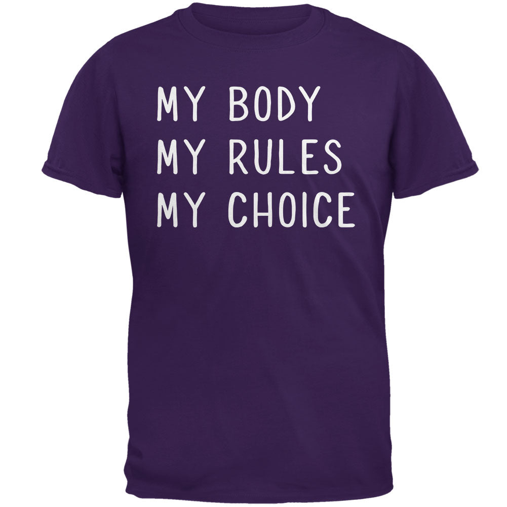 Feminism My Body My Rules My Choice Mens T Shirt Men's T-Shirts Old Glory 2XL Purple 