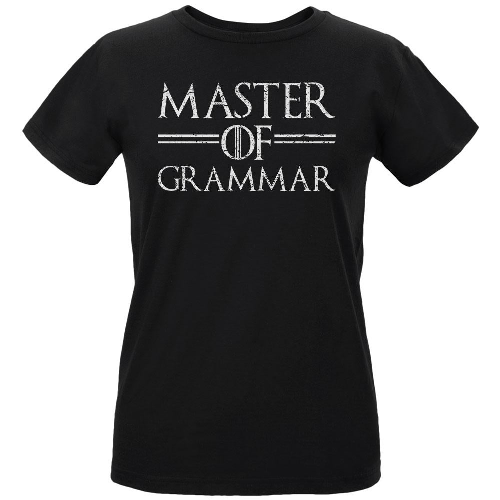 Master of Grammar Womens Organic T Shirt Women's T-Shirts Old Glory LG Black 