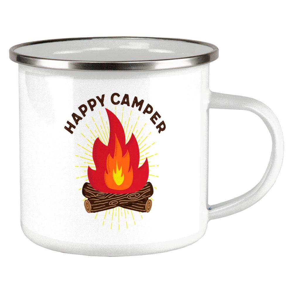 Hiking Happy Camper Campfire Camp Cup Mugs Old Glory OS Multi 