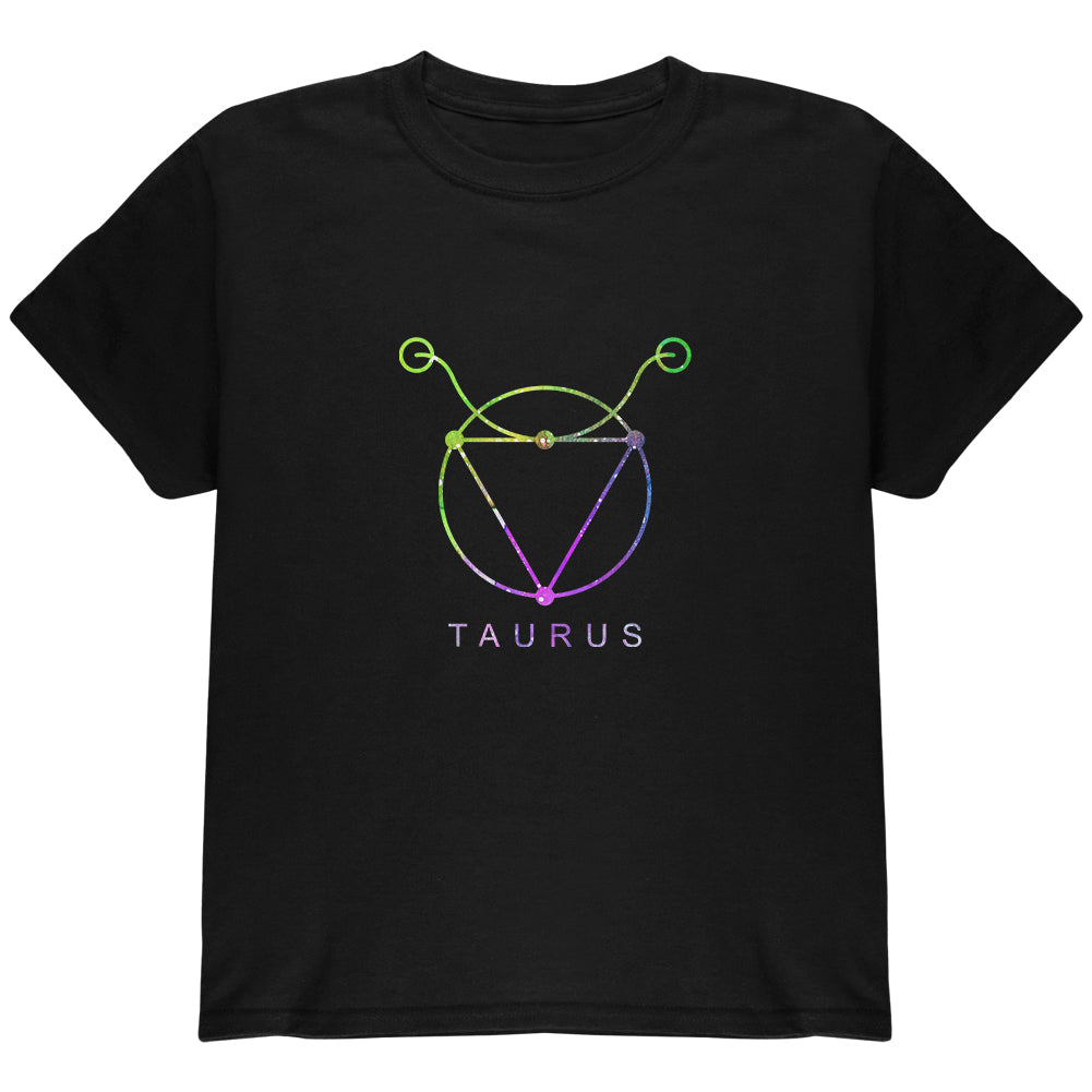 Sacred Zodiac Taurus Youth T Shirt Youth T-Shirts global YLG Black 