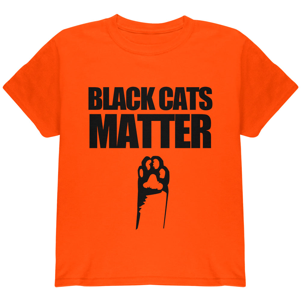 Halloween Black Cats Matter Youth T Shirt Youth T-Shirts Old Glory YLG Orange 