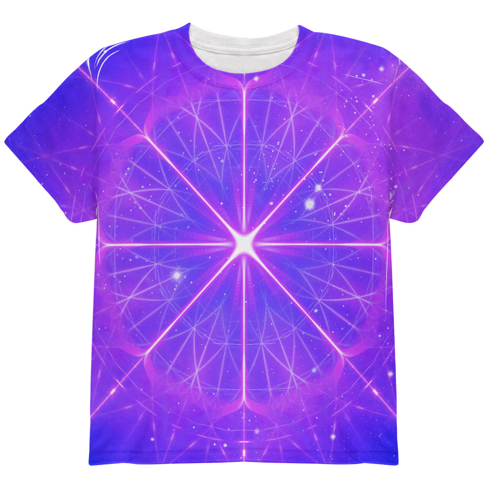 Celestial Gateway Fractal Mandala All Over Youth T Shirt Youth T-Shirts global YLG Multi 