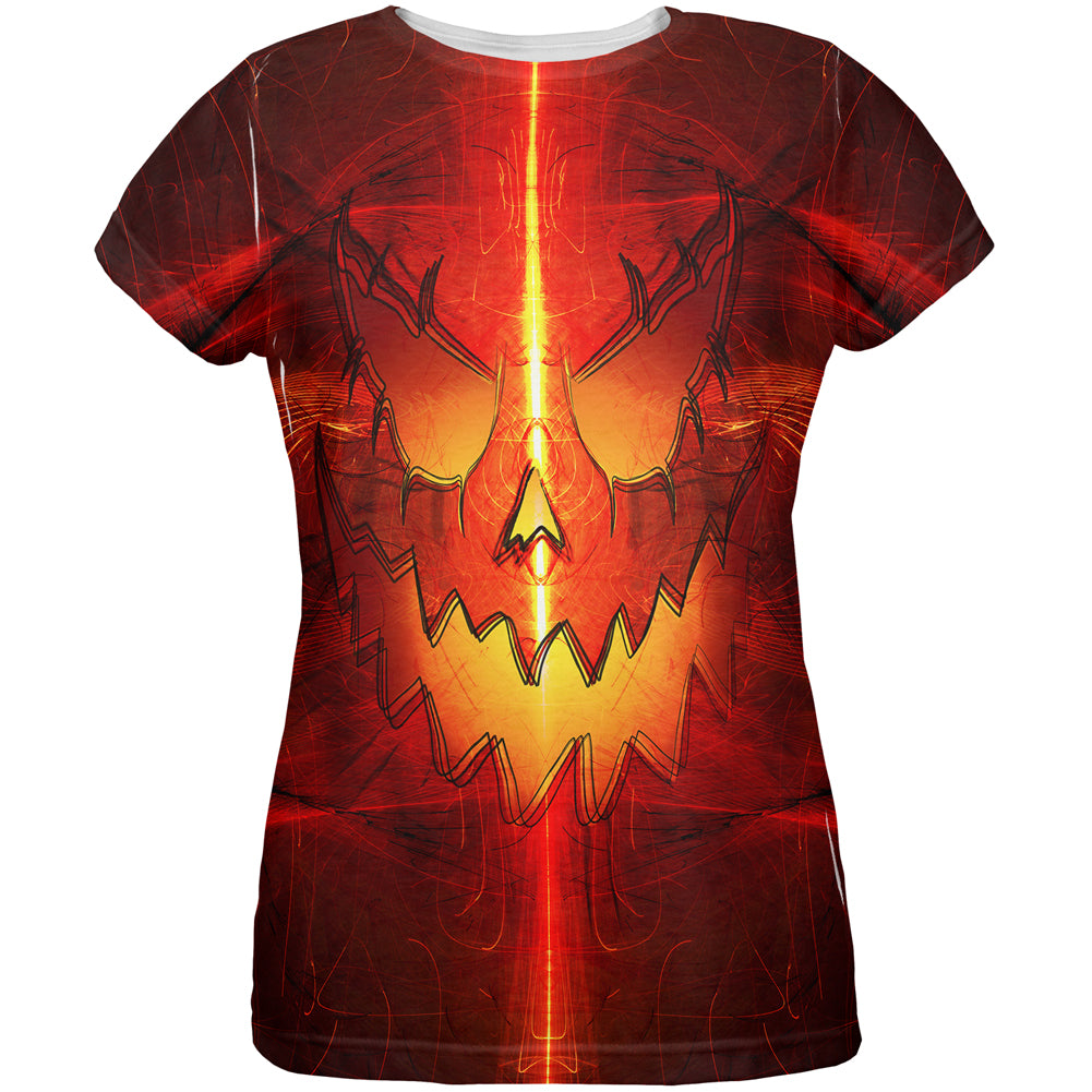 Halloween Intergalactic Pumpkin of Doom All Over Womens T Shirt Women's T-Shirts Old Glory LG Multi 