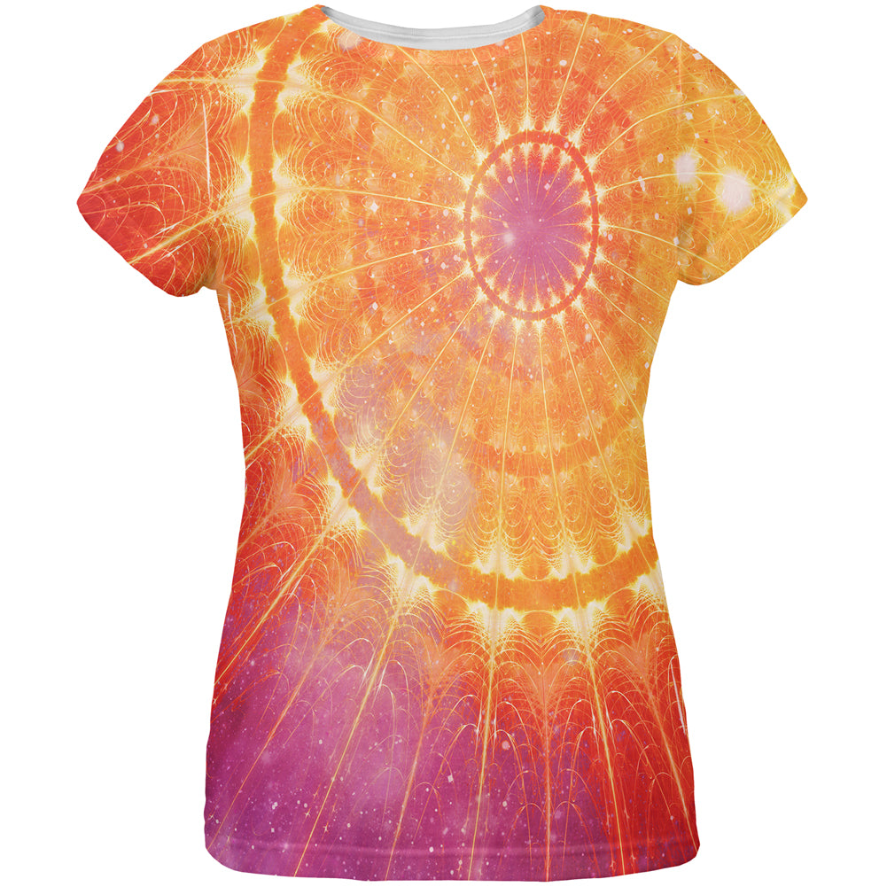 Celestial Cathedral Fractal Mandala All Over Womens T Shirt Women's T-Shirts global LG Multi 