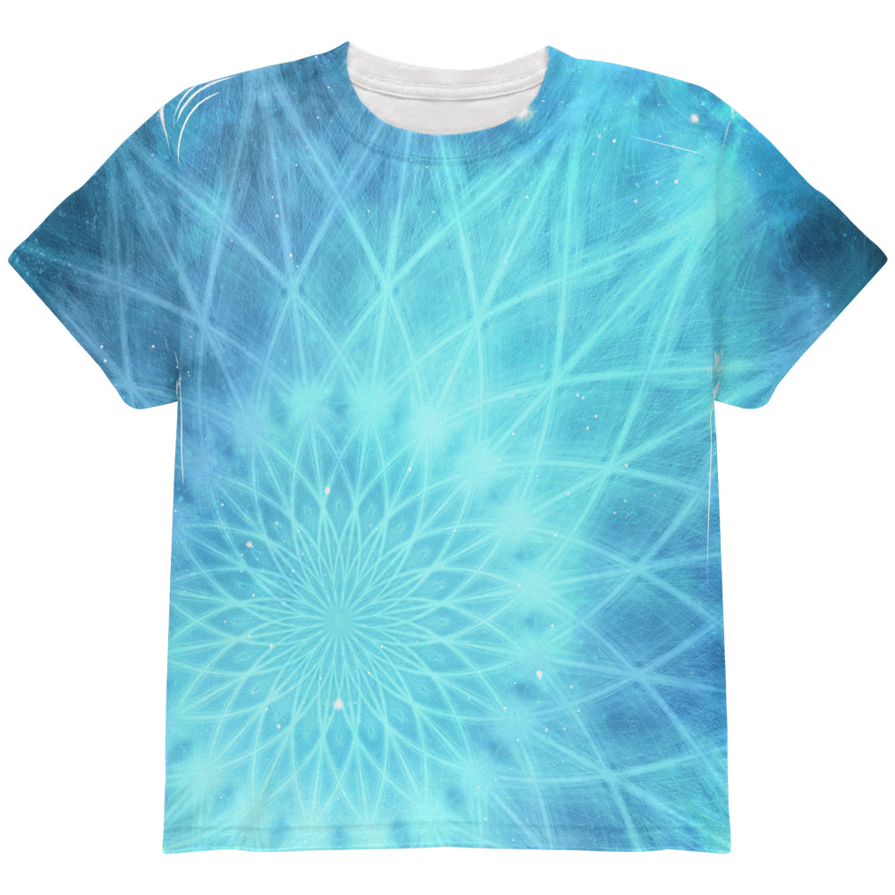 Jack Frost Snowflake Fractal Mandala All Over Youth T Shirt Youth T-Shirts global YLG Multi 