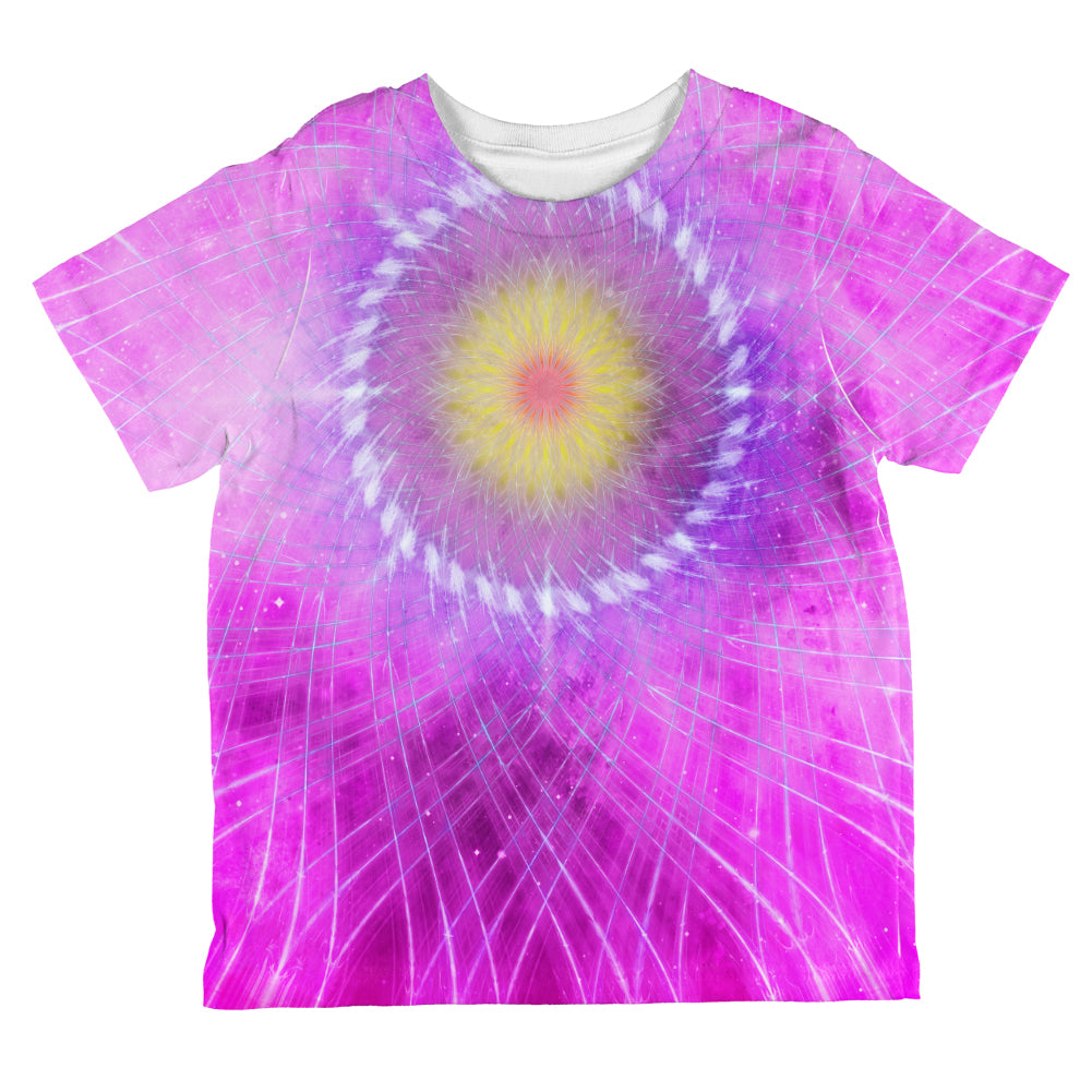 Rum Runner Hibiscus Fractal Mandala All Over Toddler T Shirt Toddler T-Shirts global 2T Multi 