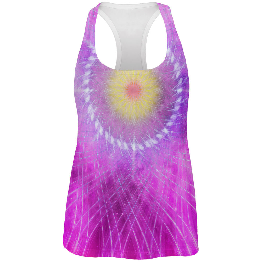 Rum Runner Hibiscus Fractal Mandala All Over Womens Work Out Tank Top Women's Tank Tops global 2XL Multi 