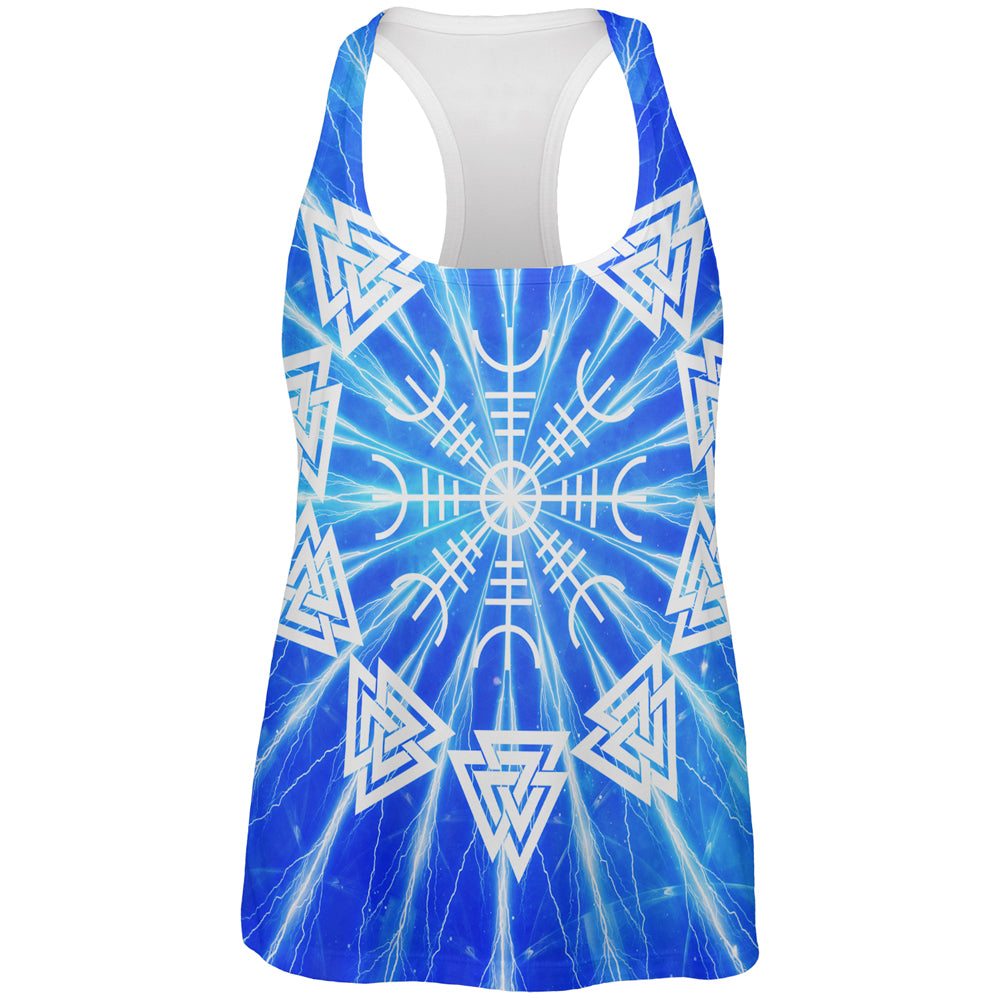 Vikings Wrath of Odin Lightning Mandala All Over Womens Work Out Tank Top Women's Tank Tops Old Glory 2XL Multi 