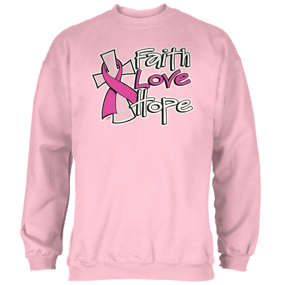 Faith Love Hope Mens Sweatshirt Men's Sweatshirts Old Glory 2XL Light Pink 