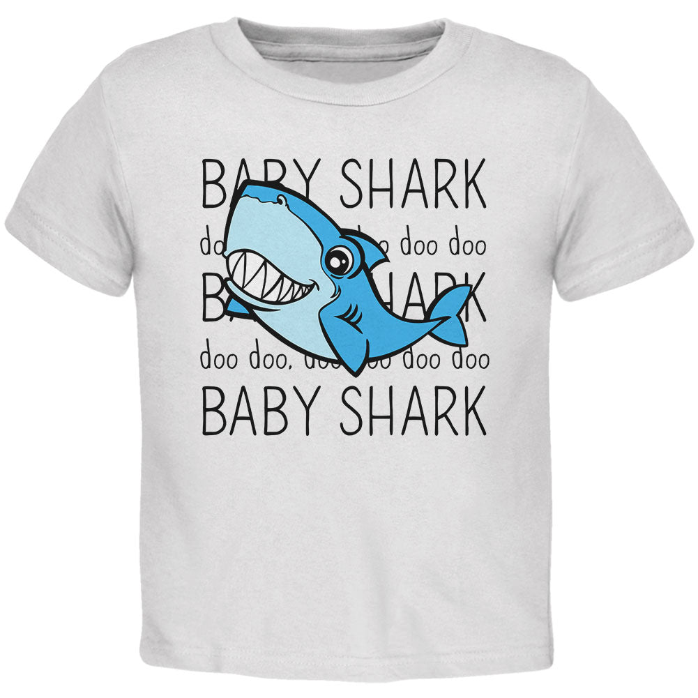 Baby Shark Cute Silly Toddler T Shirt Toddler T-Shirts Old Glory 2T White 