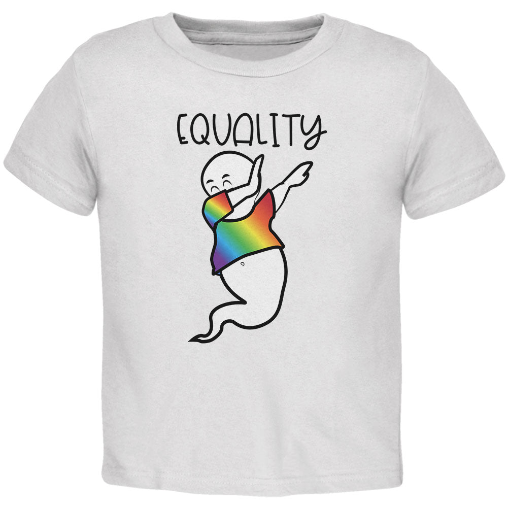 LGBTQ Dabbing Gay Ghost Pride Equality Toddler T Shirt Toddler T-Shirts LGBT 2T White 