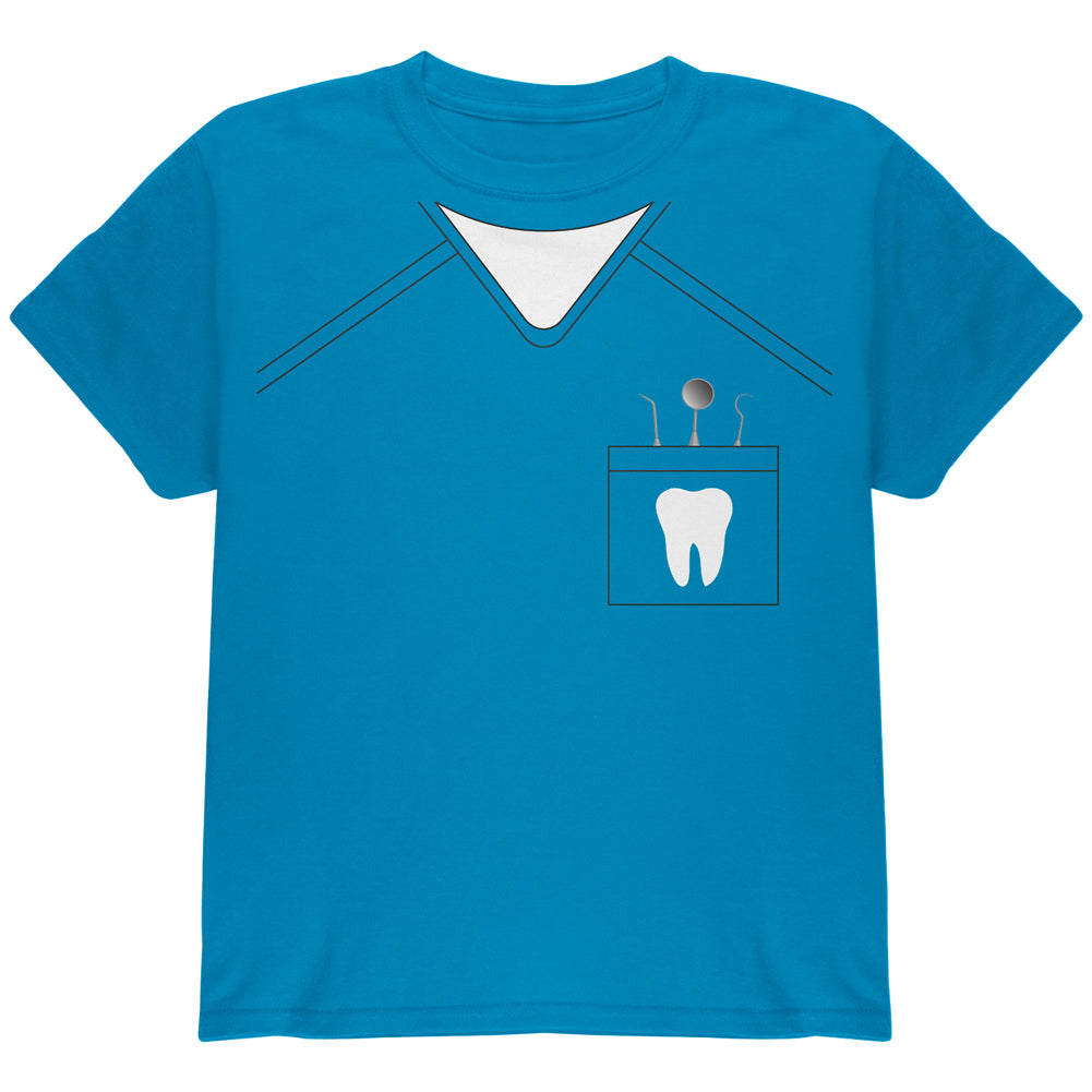 Halloween Dentist Scrubs Costume Youth T Shirt Youth T-Shirts Old Glory YLG Sapphire 