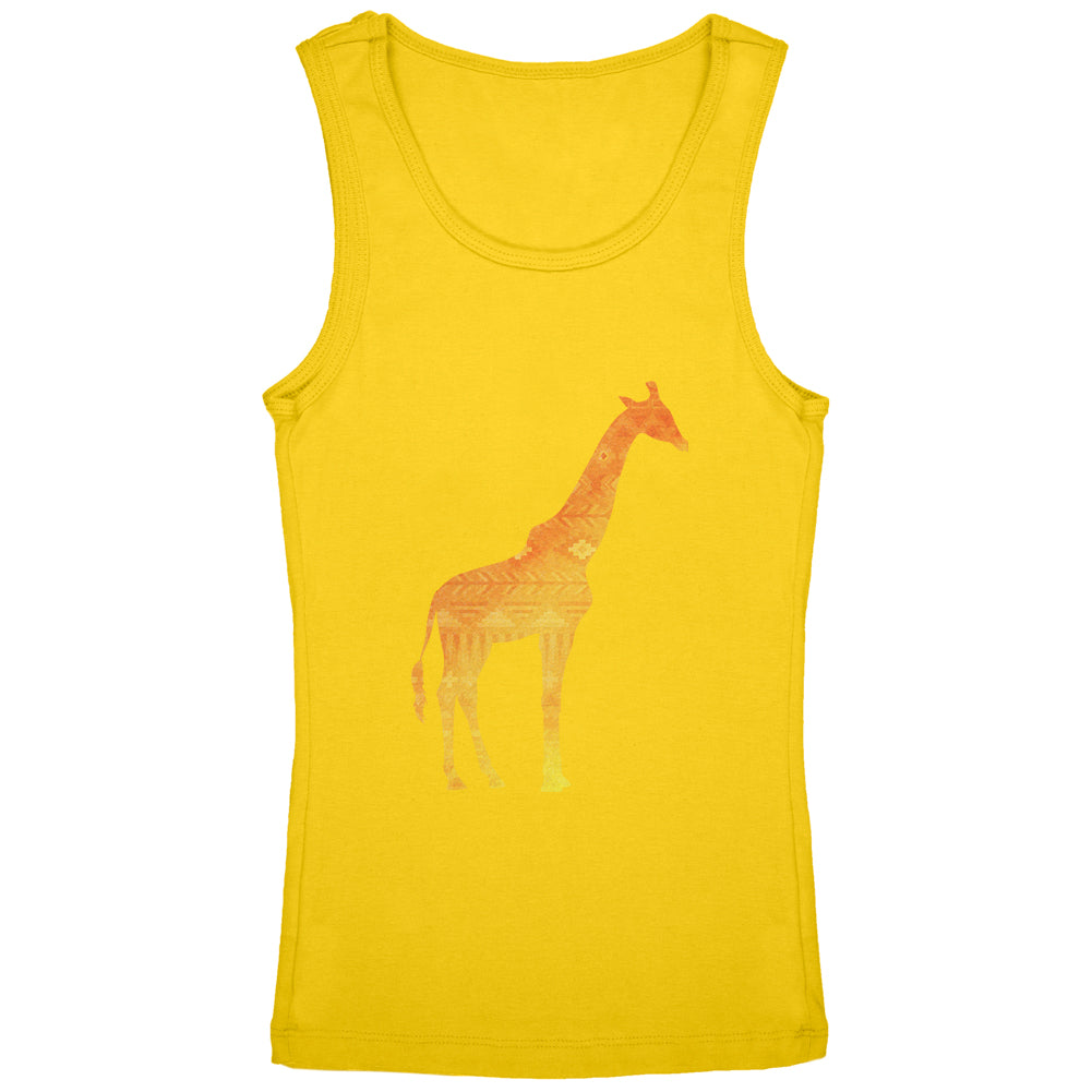 African Spirit Animal Giraffe Youth Girls Tank Top Youth Tank Tops Old Glory YLG Yellow 