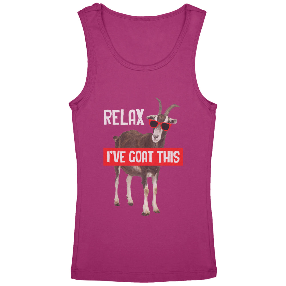 Relax I've Goat Got This Youth Girls Tank Top Youth Tank Tops Old Glory YLG Bright Berry 