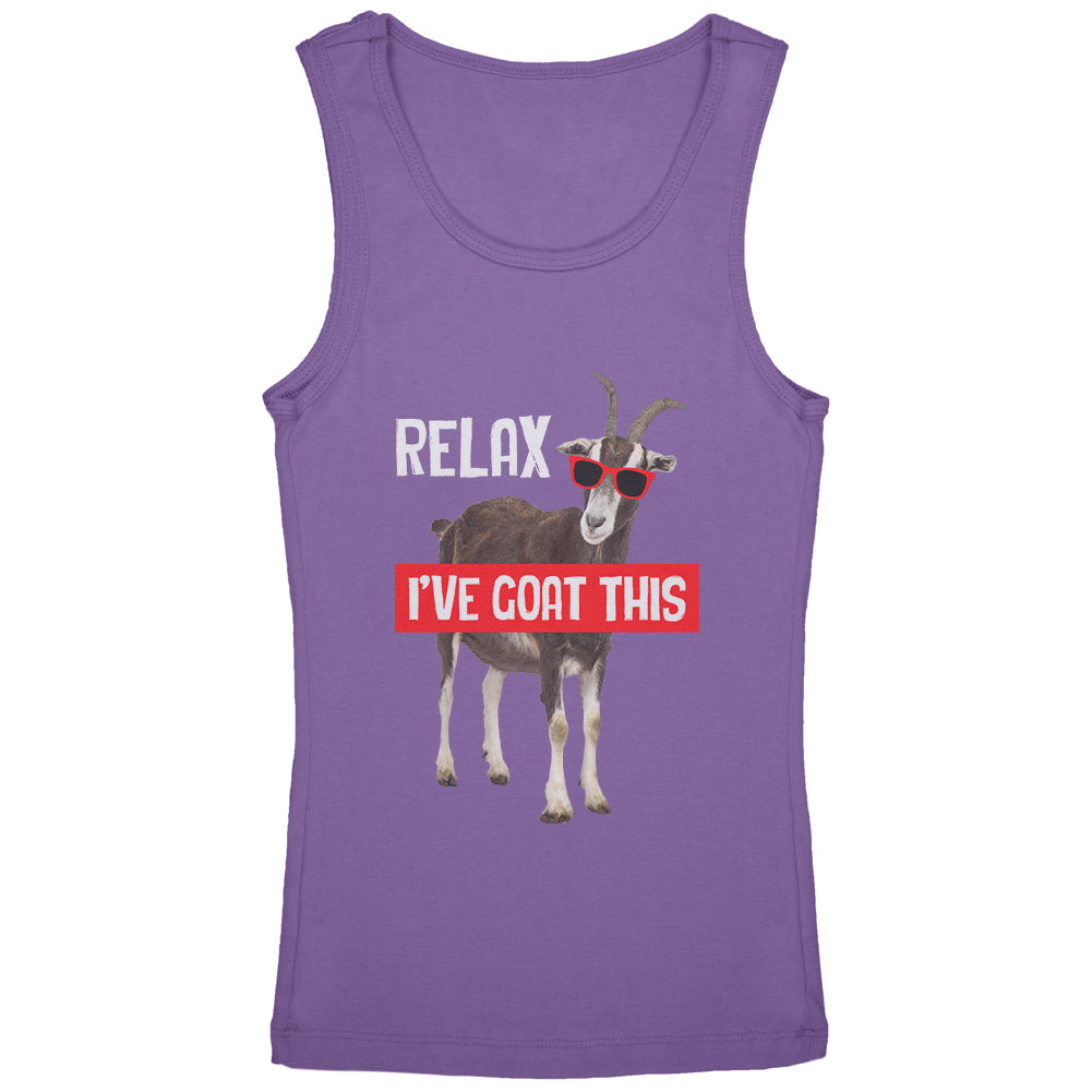 Relax I've Goat Got This Youth Girls Tank Top Youth Tank Tops Old Glory YLG Lavender 