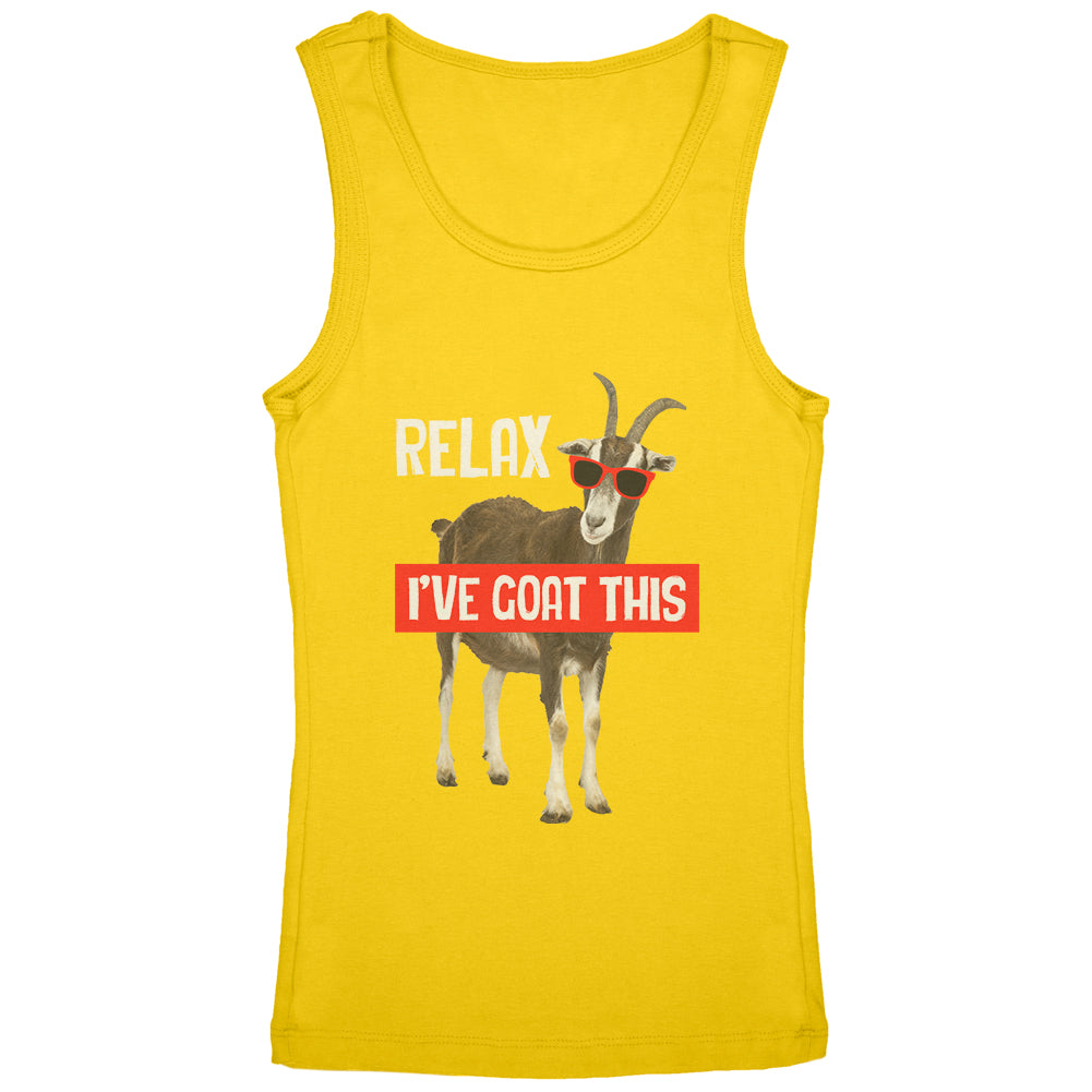 Relax I've Goat Got This Youth Girls Tank Top Youth Tank Tops Old Glory YLG Yellow 