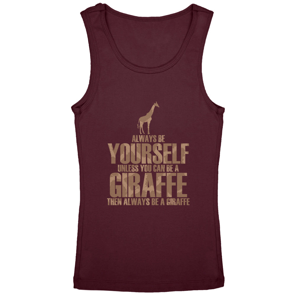 Always Be Yourself Giraffe Youth Girls Tank Top Youth Tank Tops Old Glory YLG Burgandy 