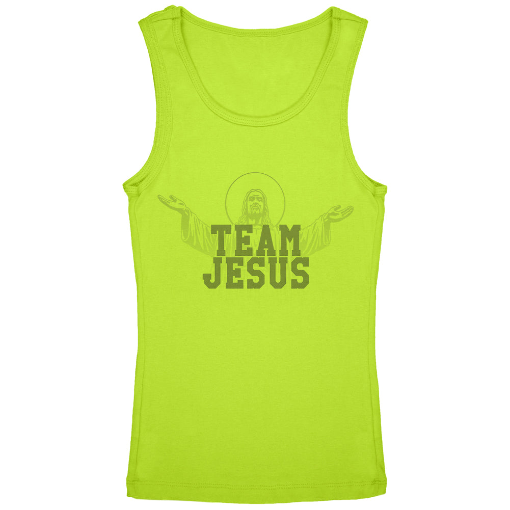 Team Jesus Youth Girls Tank Top Youth Tank Tops Old Glory YLG Green 