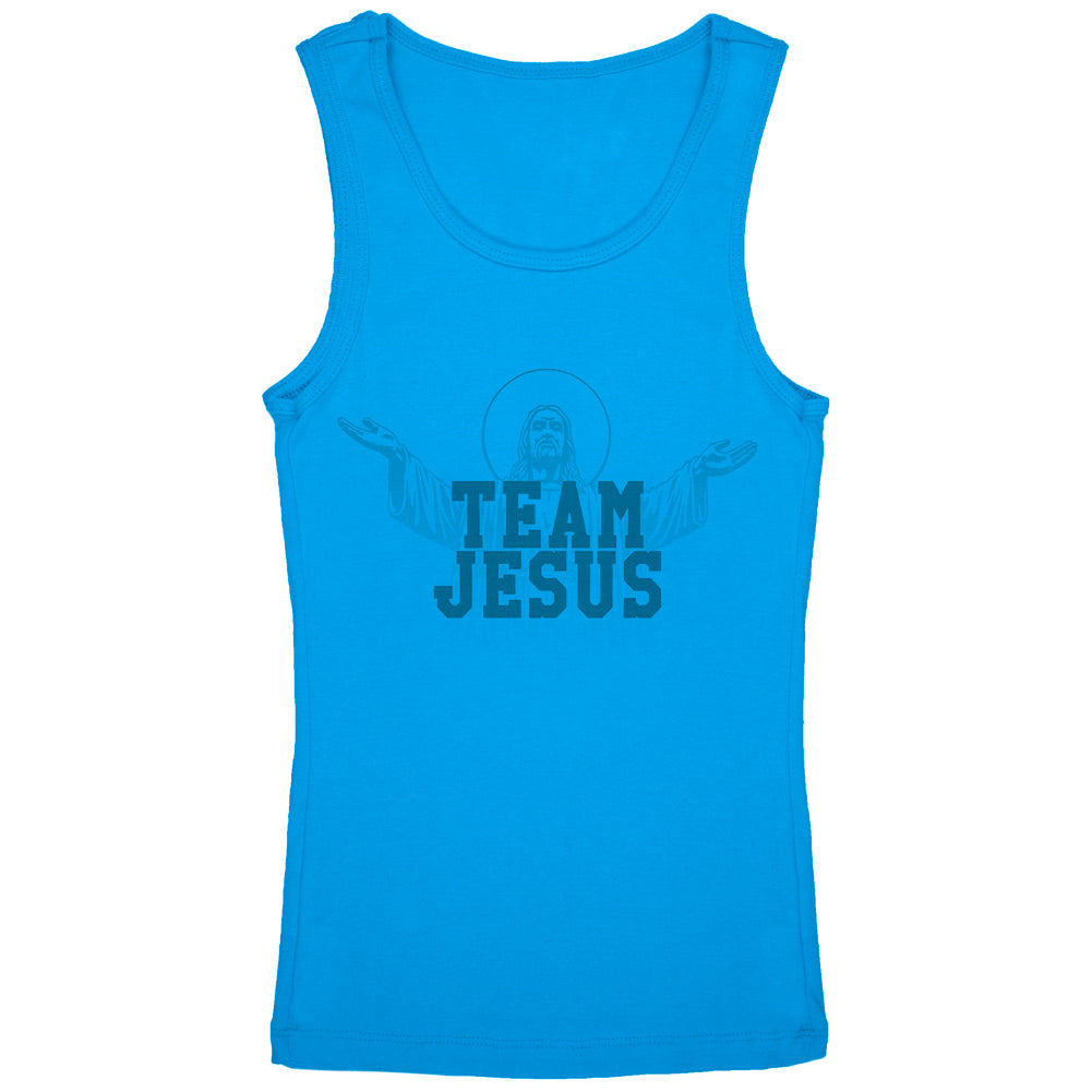 Team Jesus Youth Girls Tank Top Youth Tank Tops Old Glory YLG Blue 