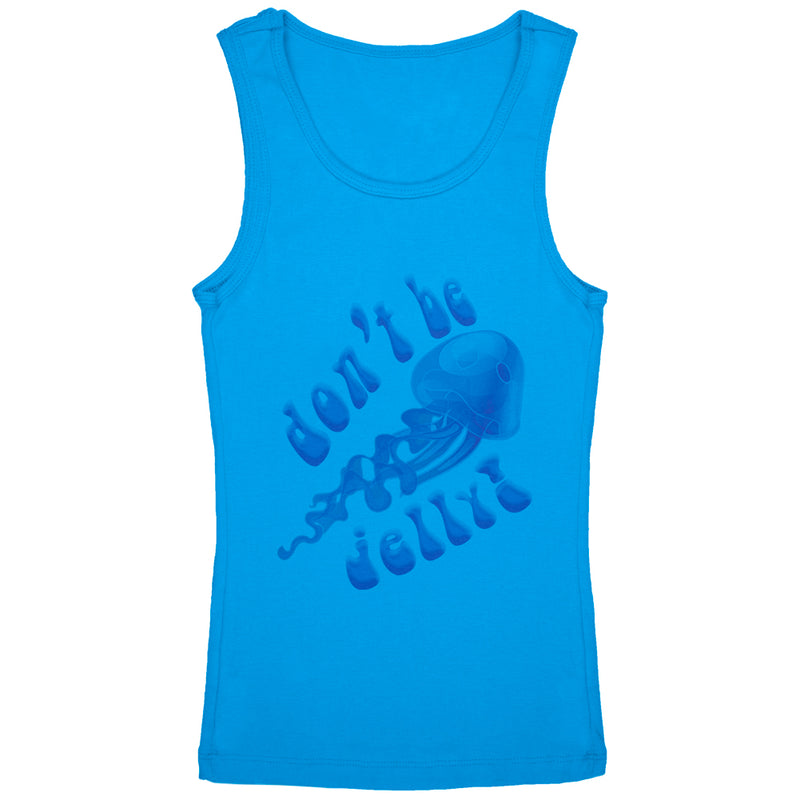 Don't Be Jelly Jellyfish Pun Youth Girls Tank Top Youth Tank Tops Old Glory YLG Turquoise 