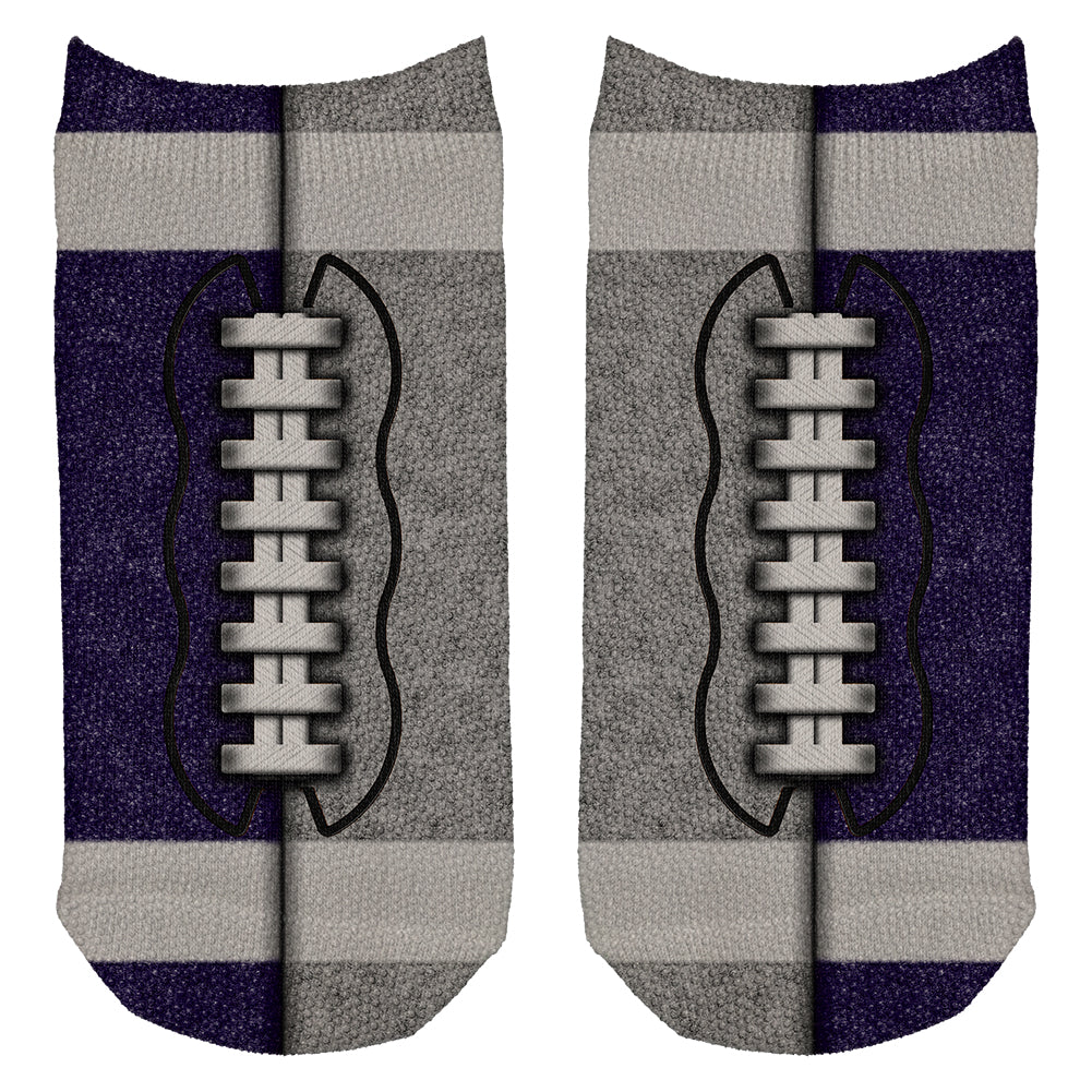 Fantasy Football Team Navy and Grey All Over Adult Ankle Socks Men's Socks Old Glory OS Multi 