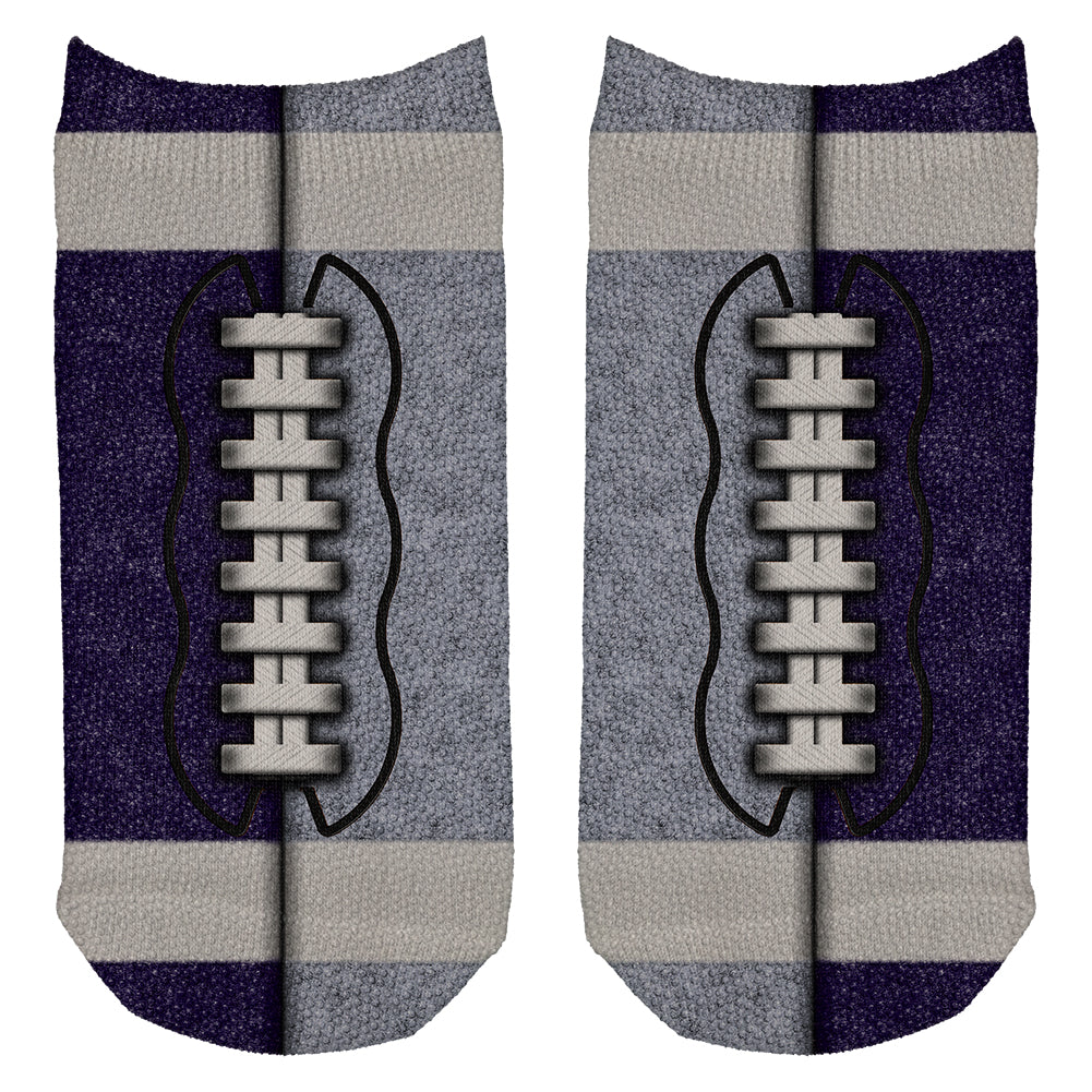 Fantasy Football Team Navy and Light Blue All Over Adult Ankle Socks Men's Socks Old Glory OS Multi 