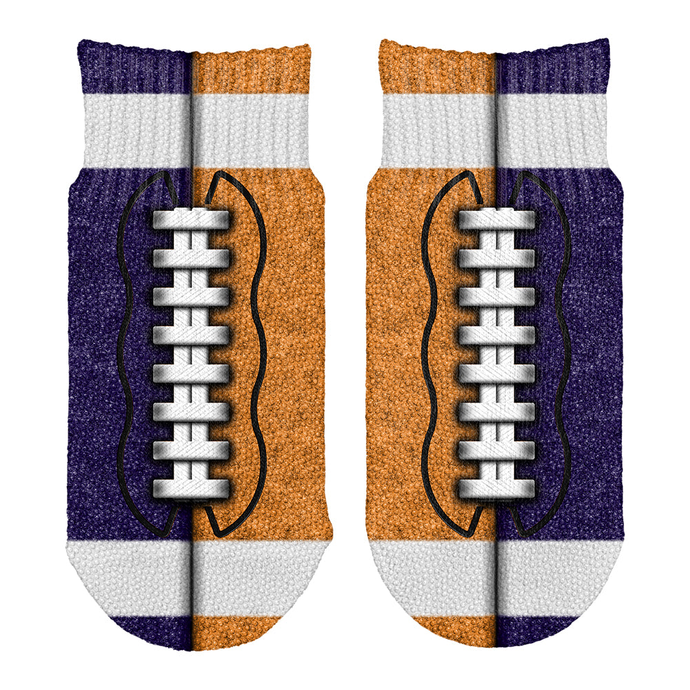 Fantasy Football Team Navy and Orange All Over Toddler Ankle Socks Toddler Socks Old Glory OS Multi 