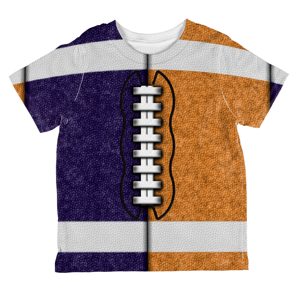 Fantasy Football Team Navy and Orange All Over Toddler T Shirt Toddler T-Shirts Old Glory 2T Multi 