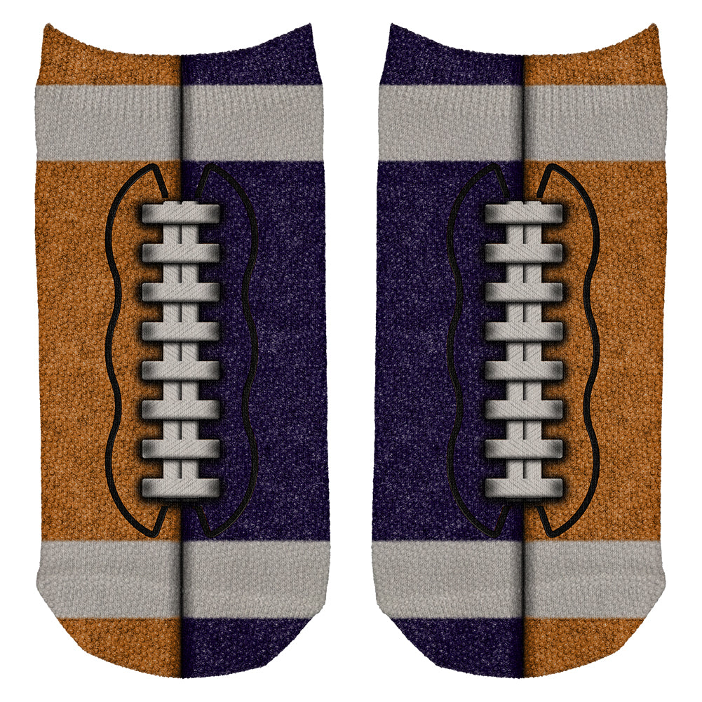 Fantasy Football Team Orange and Navy All Over Adult Ankle Socks Men's Socks Old Glory OS Multi 