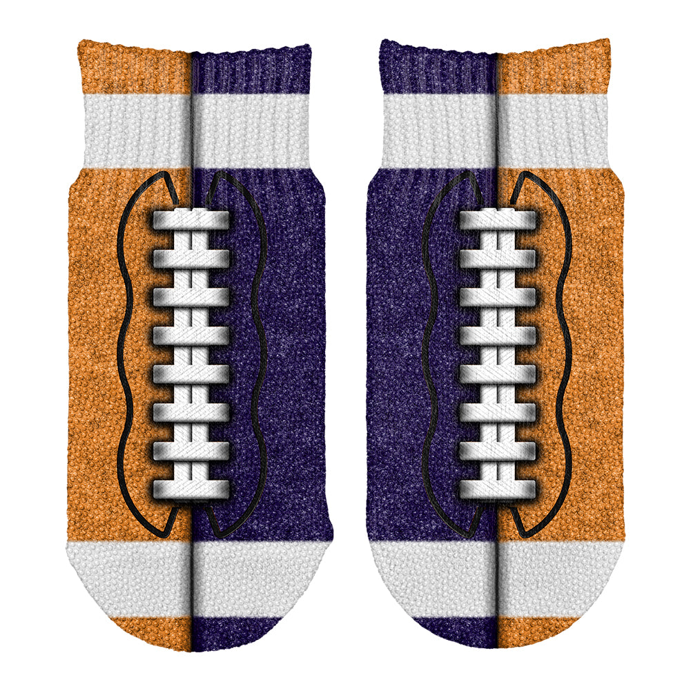 Fantasy Football Team Orange and Navy All Over Toddler Ankle Socks Toddler Socks Old Glory OS Multi 