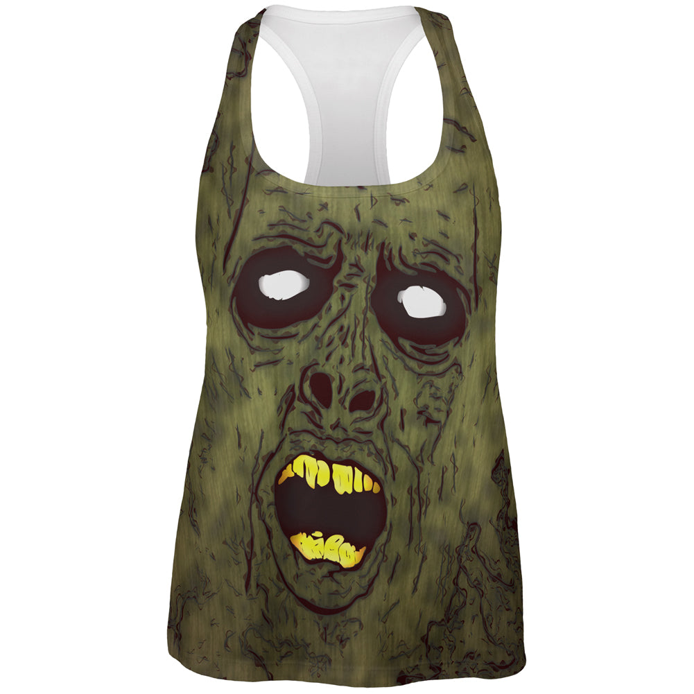 Halloween Dirty Ugly Zombie Face All Over Womens Work Out Tank Top Women's Tank Tops Old Glory 2XL Multi 