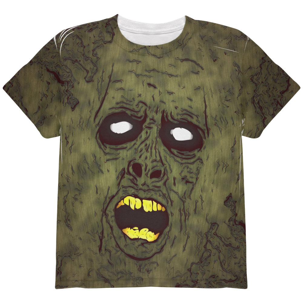 Halloween Dirty Ugly Zombie Face All Over Youth T Shirt Youth T-Shirts Old Glory YLG Multi 