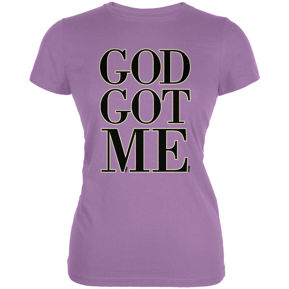 God Got Me Juniors Soft T Shirt Juniors T-Shirts Old Glory LG Purple 